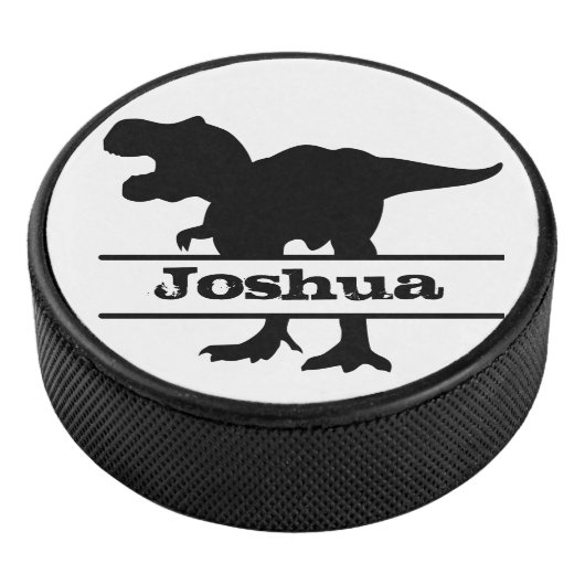 Dinosaur Personalisierter Name T-Rex Eishockey Puck (3/4)