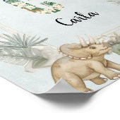 Dinosaur Personalized Name Monogram C Nursery Poster (Ecke)