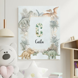 Dinosaur Personalized Name Monogram C Nursery Poster