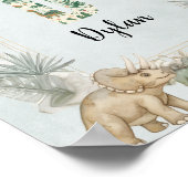 Dinosaur Personalized Name Monogram D Nursery Poster (Ecke)