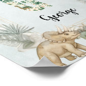 Dinosaur Personalized Name Monogram G Nursery Poster (Ecke)