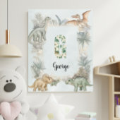 Dinosaur Personalized Name Monogram G Nursery Poster