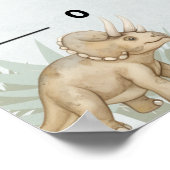 Dinosaur Personalized Name Monogram V Growth Chart Poster (Ecke)