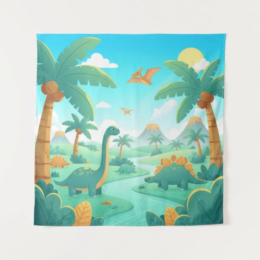 Dinosaur Photo Backdrop for Parties | Dino  Wandteppich (Vorderseite)