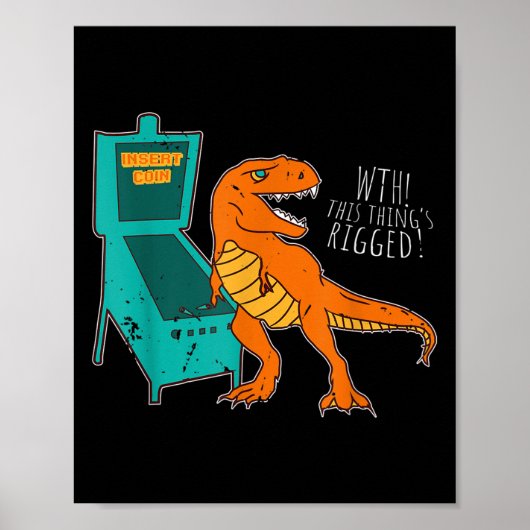 Dinosaur Pinball Wizard Arcade Machine Player Pict Poster (Vorne)