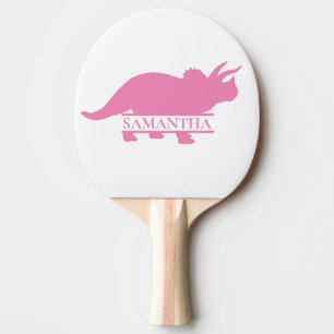 Dinosaur Pink Girl Triceratops Tischtennis Schläger