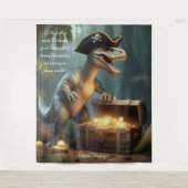 Dinosaur Pirate Hat Forest Personalisiert Tapestry Wandteppich (Vorderseite)