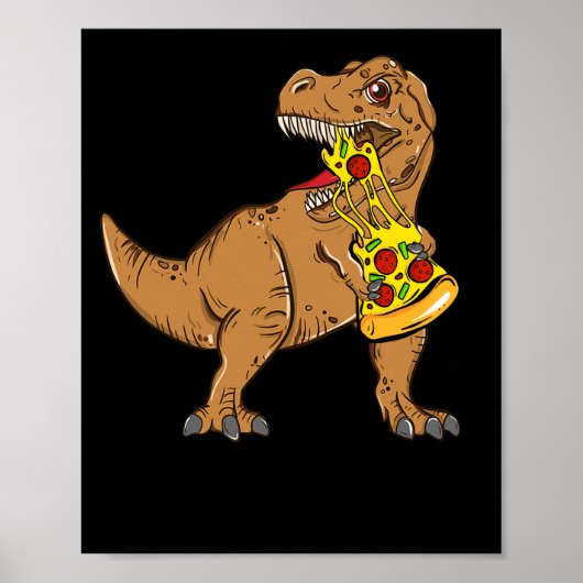 Dinosaur Pizza Slice Lover Poster (Vorne)