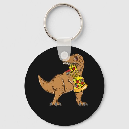 Dinosaur Pizza Slice Lover Schlüsselanhänger (Vorderseite)