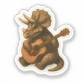 Dinosaur Playing Guitar Aufkleber (Vorderseite)