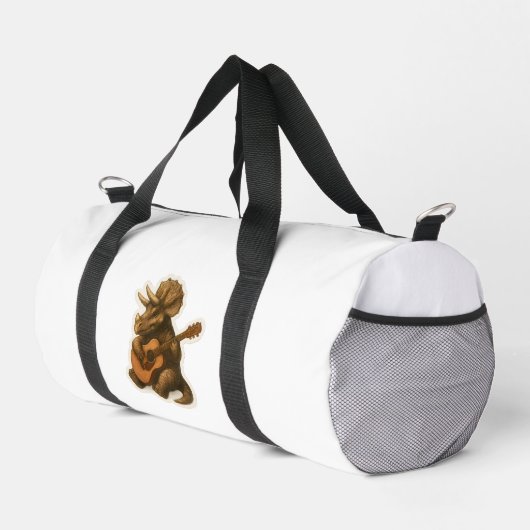 Dinosaur Playing Guitar Duffle Bag (Rechte Ecke)