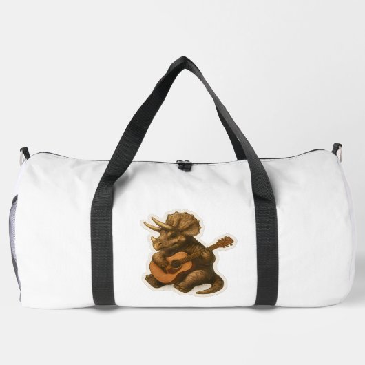 Dinosaur Playing Guitar Duffle Bag (Rückseite)