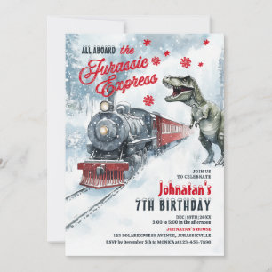 Dinosaur Polar Express Geburtstagsparty Einladung