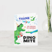 Dinosaur Pool Party Danke, Card Dankeskarte (Vorderseite)