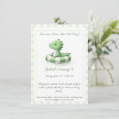 Dinosaur Pool Party Geburtstagseinladung Einladung (Stehend Vorderseite)