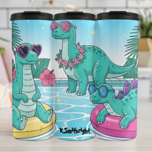 Dinosaur-Poolparty-Sommer-Spaß Thermosbecher