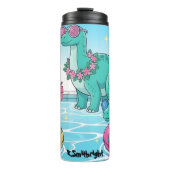 Dinosaur-Poolparty-Sommer-Spaß Thermosbecher (Vorderseite)