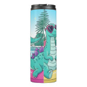 Dinosaur-Poolparty-Sommer-Spaß Thermosbecher (Rückseite)