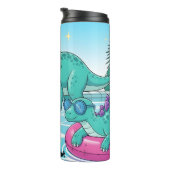 Dinosaur-Poolparty-Sommer-Spaß Thermosbecher (Nach rechts gedreht)