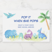 Dinosaur Pop, wenn sie Mini Pop Schaumweinetikett (Einzelnes Label)