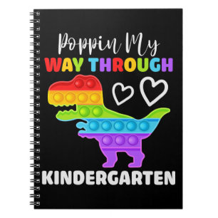 Dinosaur Poppin My Way Through Kindergarten Notizblock