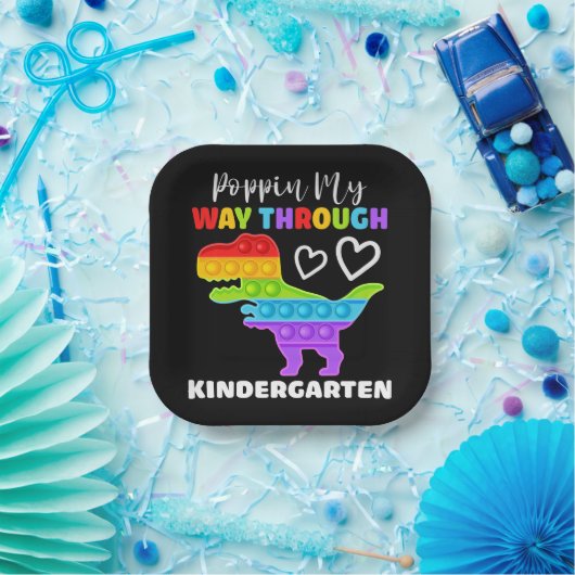 Dinosaur Poppin My Way Through Kindergarten Pappteller (Party)