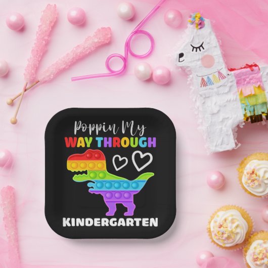 Dinosaur Poppin My Way Through Kindergarten Pappteller (Party)