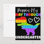 Dinosaur Poppin My Way Through Kindergarten Postkarte (Vorne/Hinten)