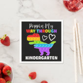 Dinosaur Poppin My Way Through Kindergarten Serviette (Beispiel)