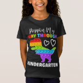 Dinosaur Poppin My Way Through Kindergarten T-Shirt (Vorderseite)