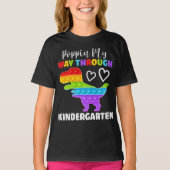 Dinosaur Poppin My Way Through Kindergarten T-Shirt (Vorderseite)