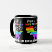 Dinosaur Poppin My Way Through Kindergarten Tasse (Vorderseite Links)