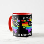Dinosaur Poppin My Way Through Kindergarten Tasse (Vorderseite Links)