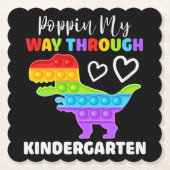 Dinosaur Poppin My Way Through Kindergarten Untersetzer (Vorderseite)