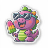 Dinosaur Popsicle Aufkleber (Vorderseite)