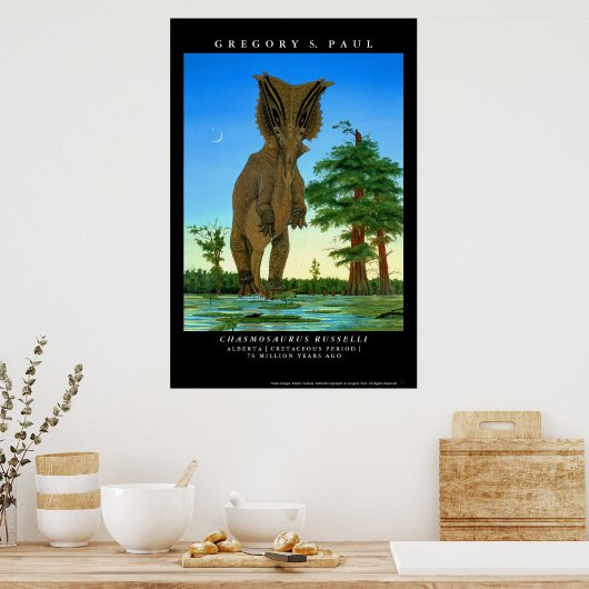 Dinosaur Poster Chasmosaurus Gregory Paul (Küche)