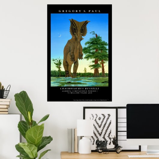 Dinosaur Poster Chasmosaurus Gregory Paul (Heimbüro)