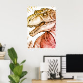 Dinosaur Poster für Kinderzimmer Wandposter (Heimbüro)