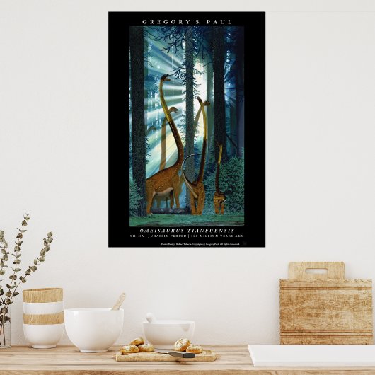 Dinosaur Poster Omeisaurus Gregory Paul (Küche)
