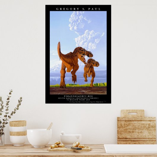 Dinosaur Poster Tyrannosaurus T rex Greg Paul (Küche)