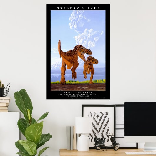 Dinosaur Poster Tyrannosaurus T rex Greg Paul (Heimbüro)
