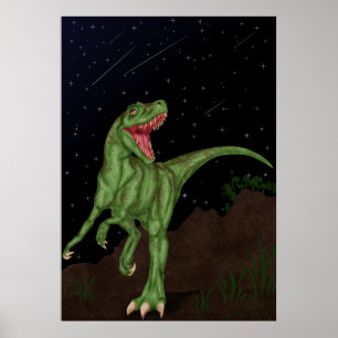 Dinosaur - prähistorische Nacht Poster