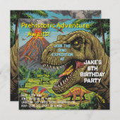 Dinosaur Prähistorisches Party Einladung (Vorne/Hinten)