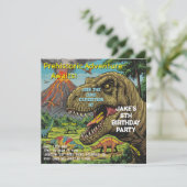 Dinosaur Prähistorisches Party Einladung (Stehend Vorderseite)
