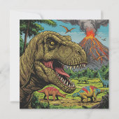 Dinosaur Prähistorisches Party Einladung (Rückseite)