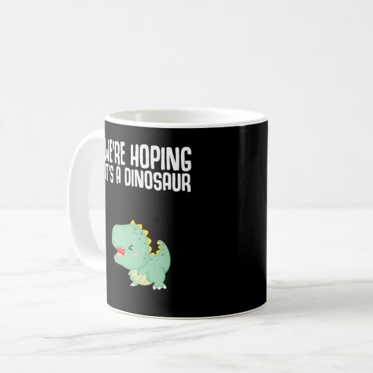 Dinosaur Pregnancy Ankündigung Dino Joke Kaffeetasse (Vorderseite Links)