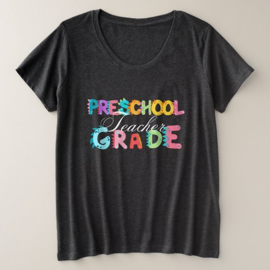 Dinosaur Preschool GRADE Squad Lehrschule Große Größe T-Shirt (Design vorne)