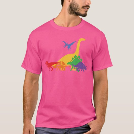 Dinosaur Pride Month Gay Rainbow Lgbtq T-Shirt (Vorderseite)