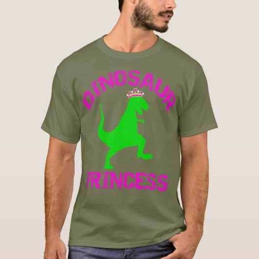Dinosaur Princess - Girls Tiara Dino T-Rex T-Shirt (Vorderseite)