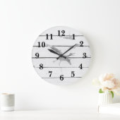 Dinosaur Pterodactyl Decor Rustic Shiplap Große Wanduhr (Zuhause)